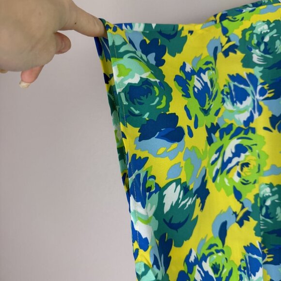 C Wonder Kimono Womens Medium Large Yellow Blue Green Floral Sheer Open Cardigan - Picture 2 of 7